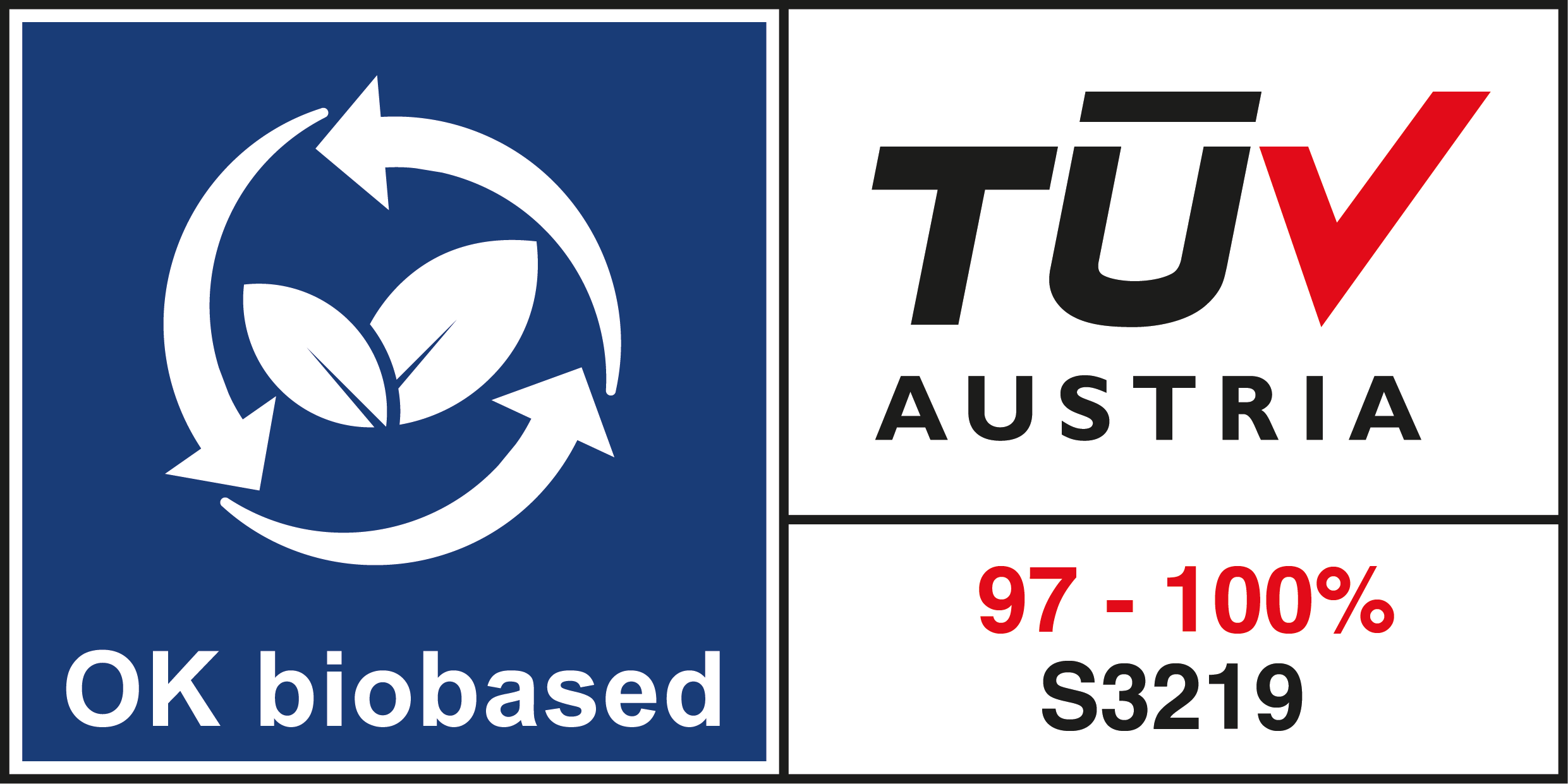 TÜV AUSTRIA OK biobased — Class 5 인증 마크